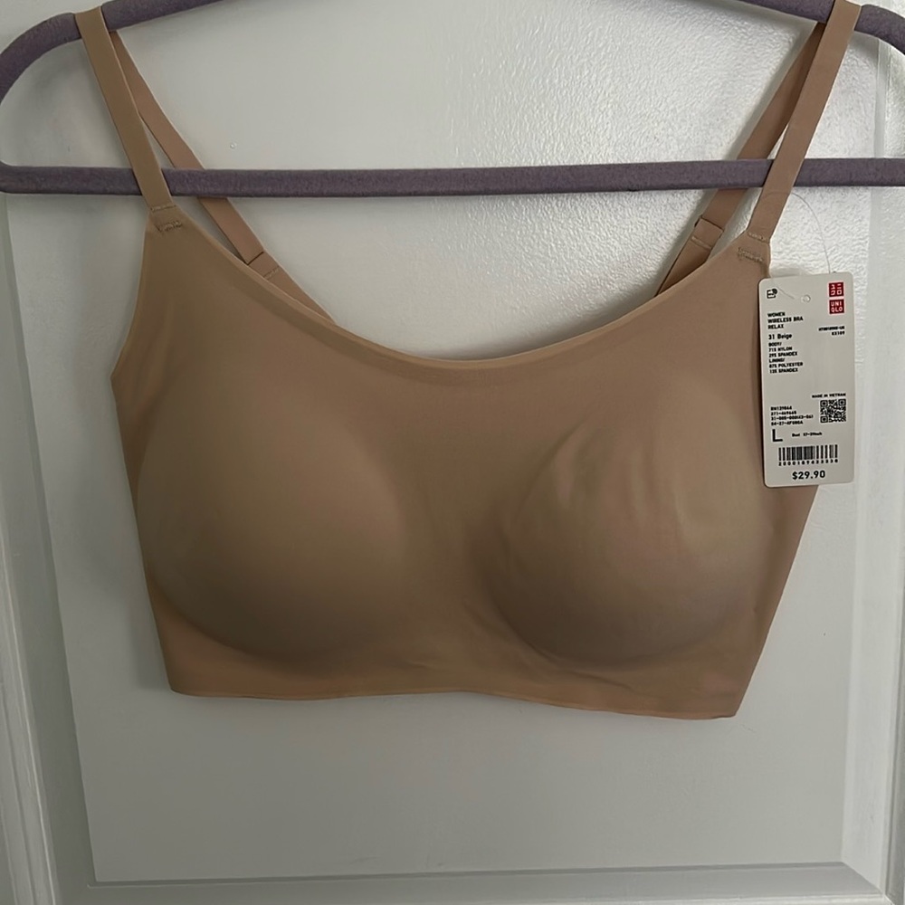 Uniqlo Beige Seamless Bra Intimates & Sleepwear